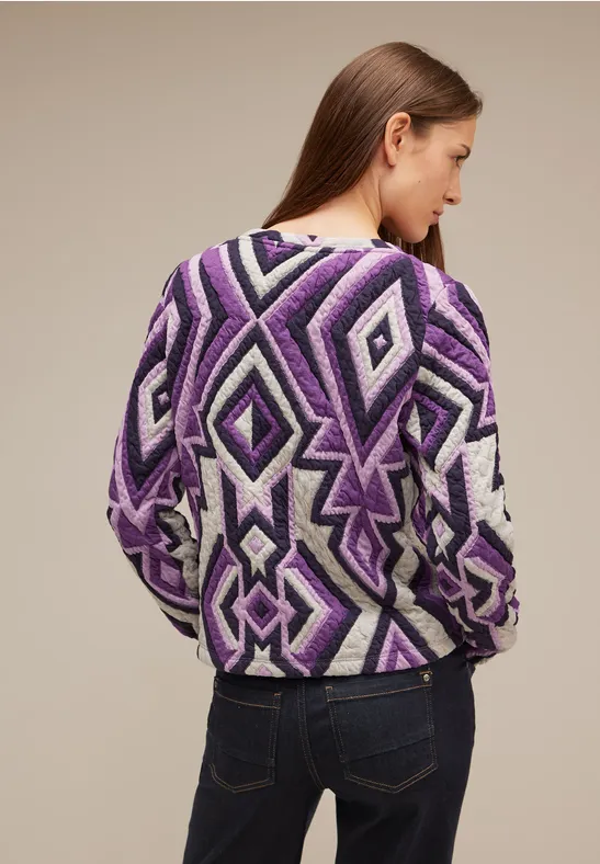 Shirtjacke mit Struktur deep pure lilac