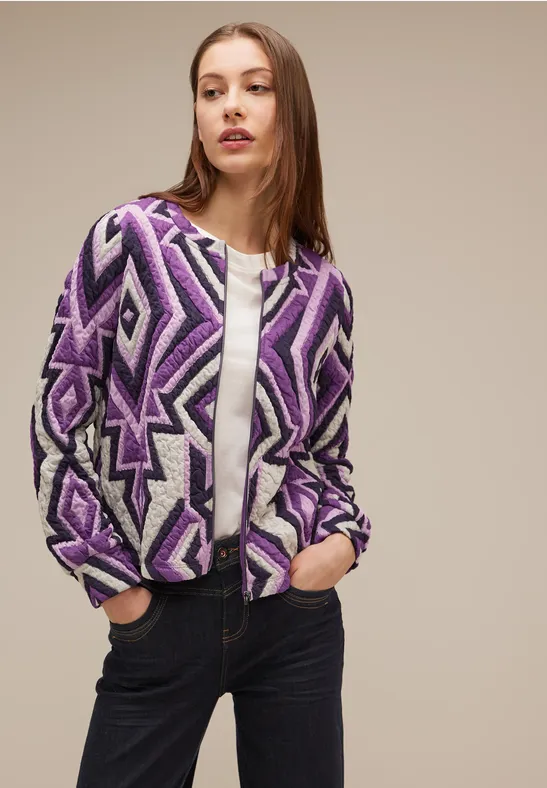 Shirtjacke mit Struktur deep pure lilac