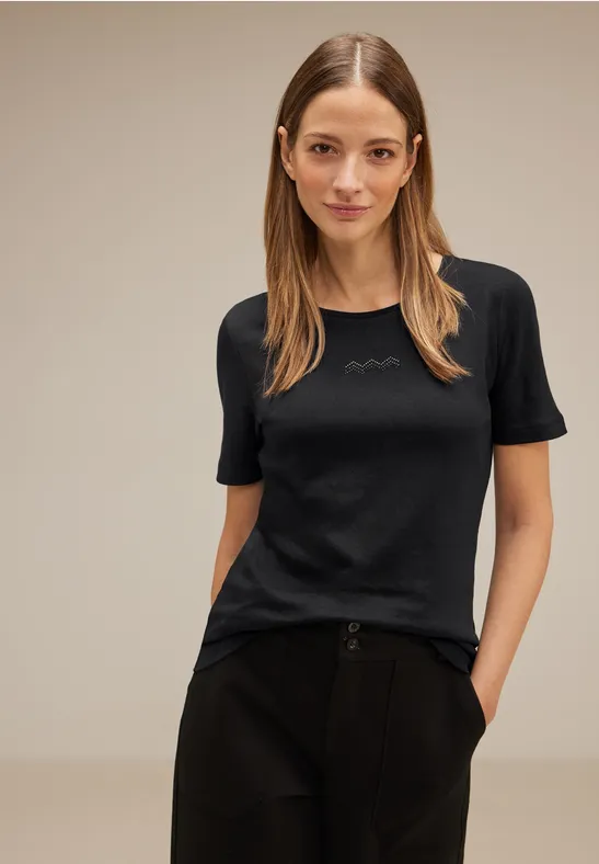 T-Shirt mit Artwork Dessin Black