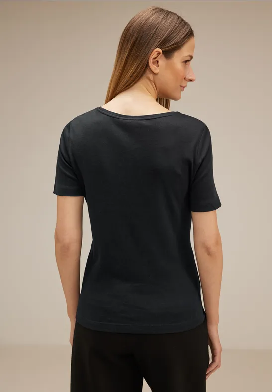 T-Shirt mit Artwork Dessin Black