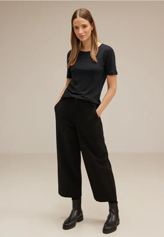 T-Shirt mit Artwork Dessin Black