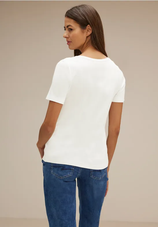 T-Shirt mit Artwork Dessin off white