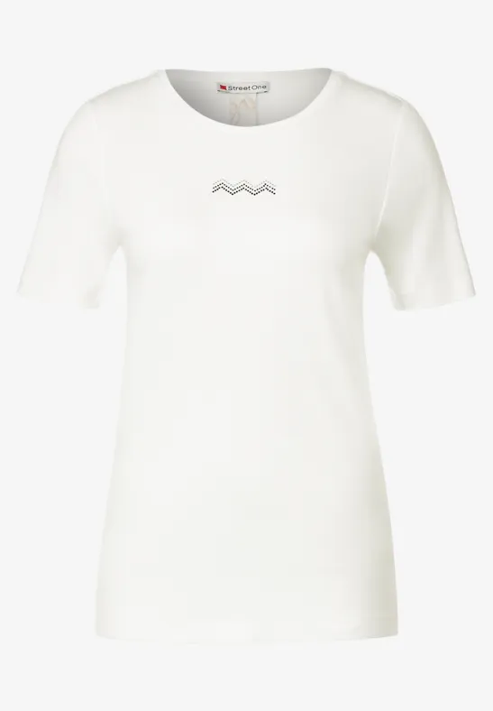 T-Shirt mit Artwork Dessin off white