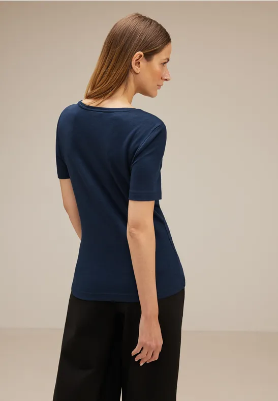 T-Shirt mit Artwork Dessin dark atlantic blue