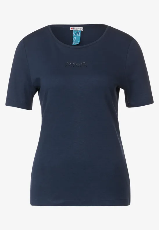 T-Shirt mit Artwork Dessin dark atlantic blue