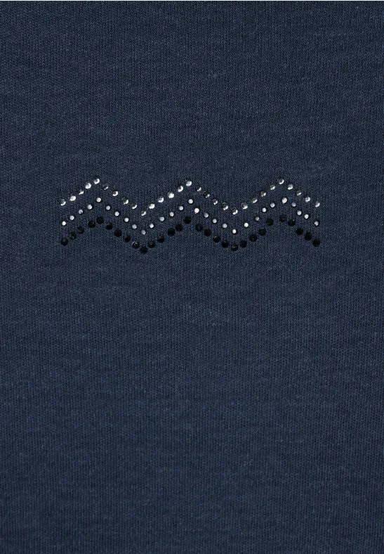 T-Shirt mit Artwork Dessin dark atlantic blue