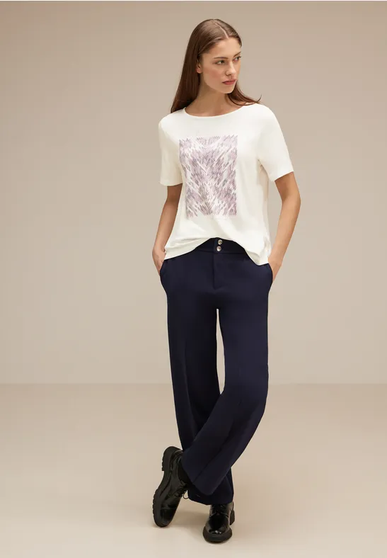 T-Shirt mit Artwork Print off white