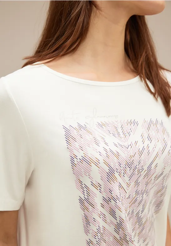 T-Shirt mit Artwork Print off white