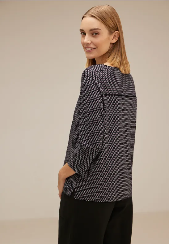 Shirt im Minimalprint Black