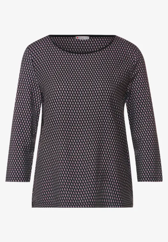Shirt im Minimalprint Black