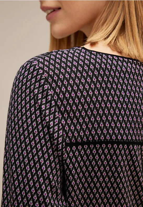 Shirt im Minimalprint Black