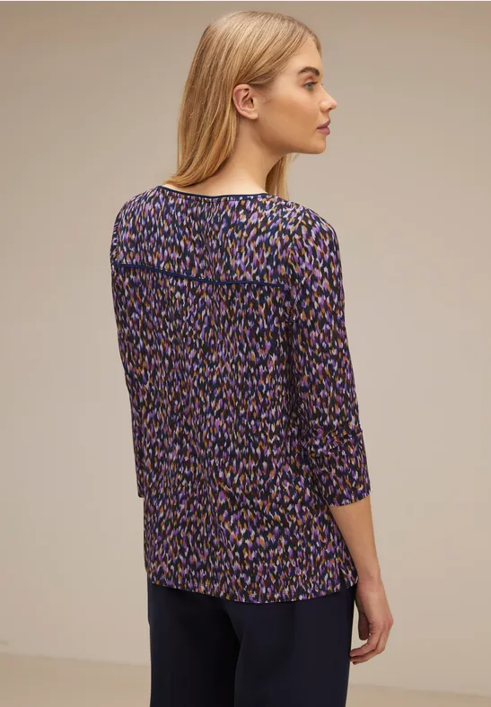 Shirt im Minimalprint atlantic blue