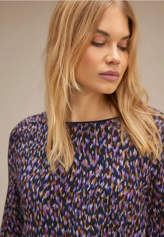 Shirt im Minimalprint atlantic blue