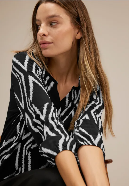 Ikat Printshirt Black