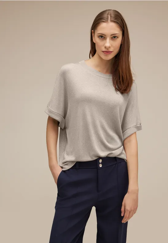 Shirt im Schimmerlook spring sand melange