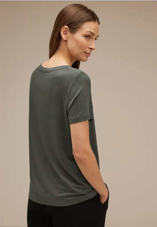 Shirt mit Frontprint greyish olive