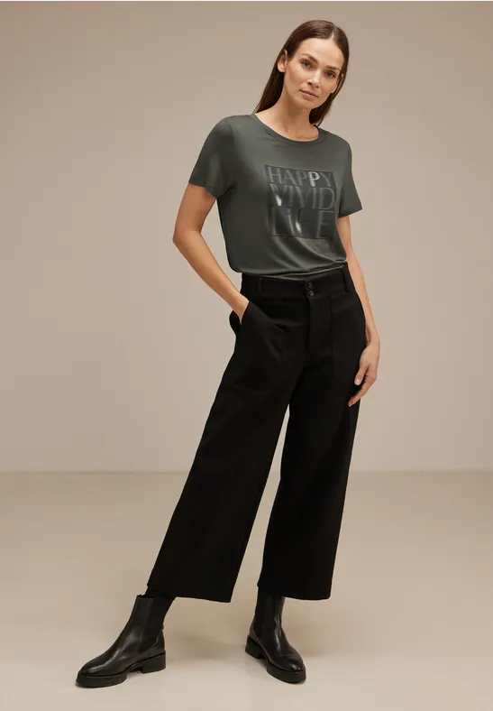 Shirt mit Frontprint greyish olive