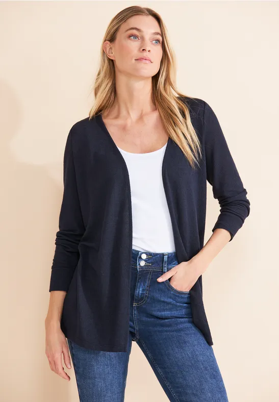 Offene Shirtjacke deep blue