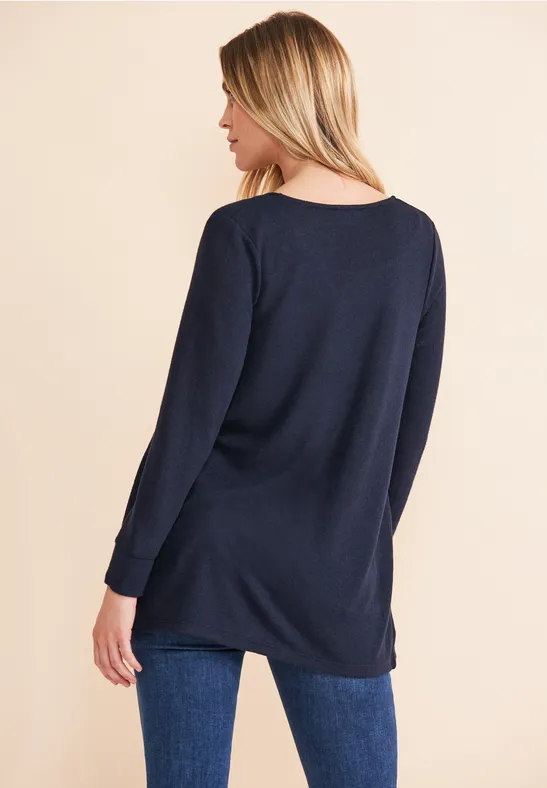 Offene Shirtjacke deep blue