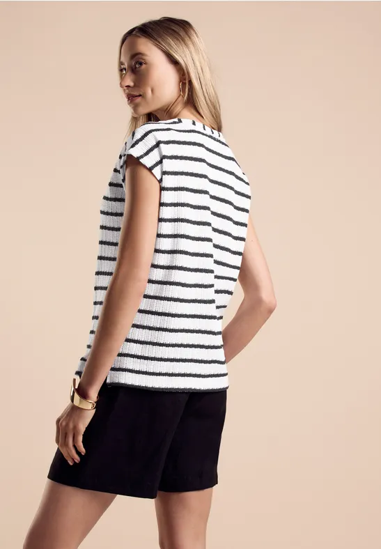 Shirt in Strick-Optik White