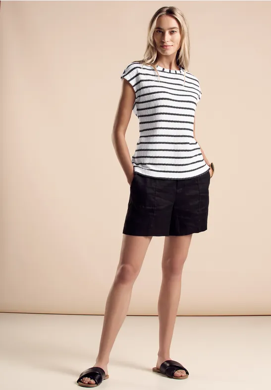 Shirt in Strick-Optik White