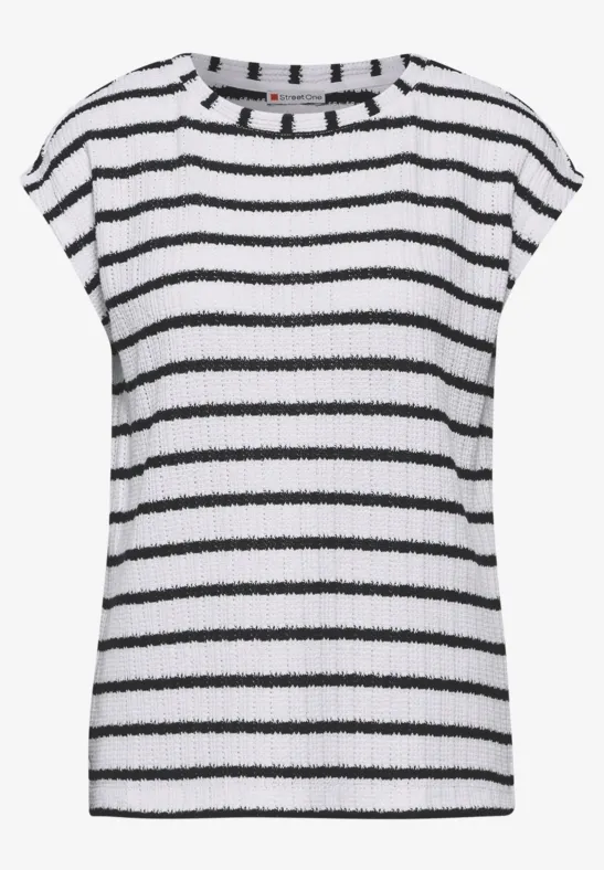 Shirt in Strick-Optik White