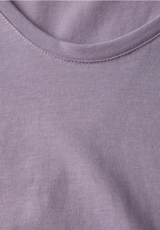 Shirt mit gerundetem V-Neck wisteria purple