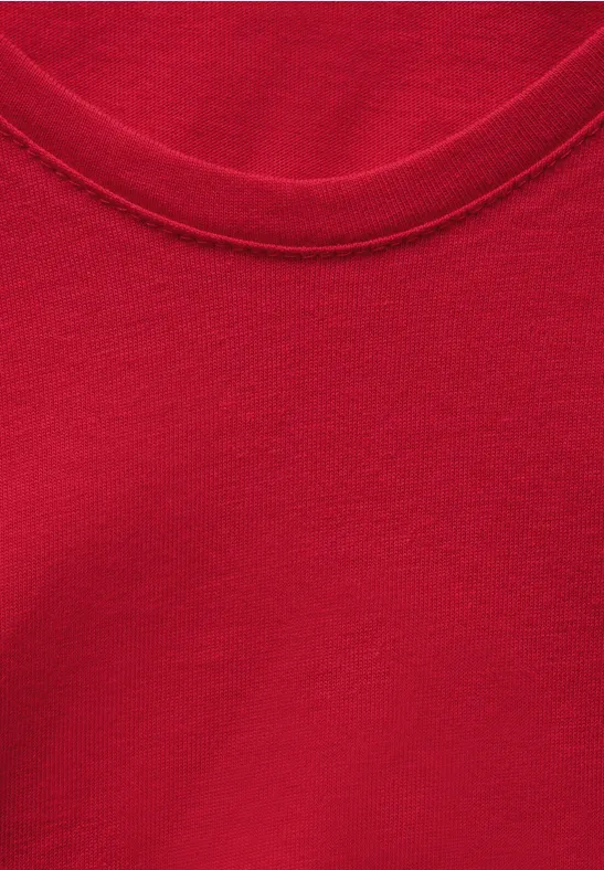 Shirt mit gerundetem V-Neck glory red