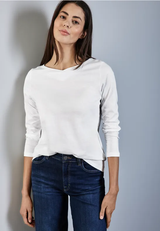 T-shirt à manches longues doux White