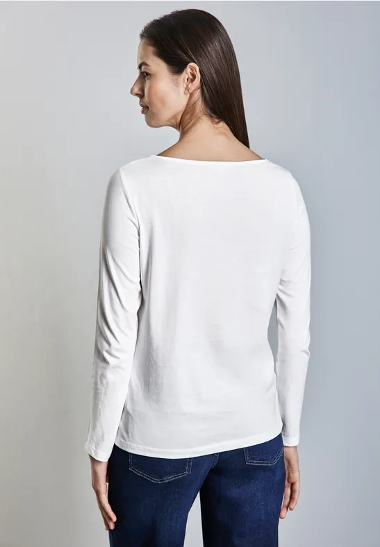 T-shirt à manches longues doux White
