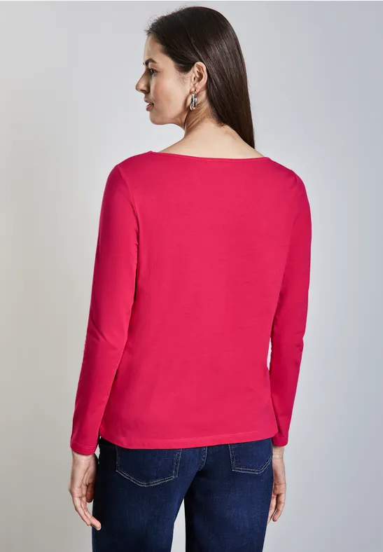 Zacht shirt met lange mouwen power berry