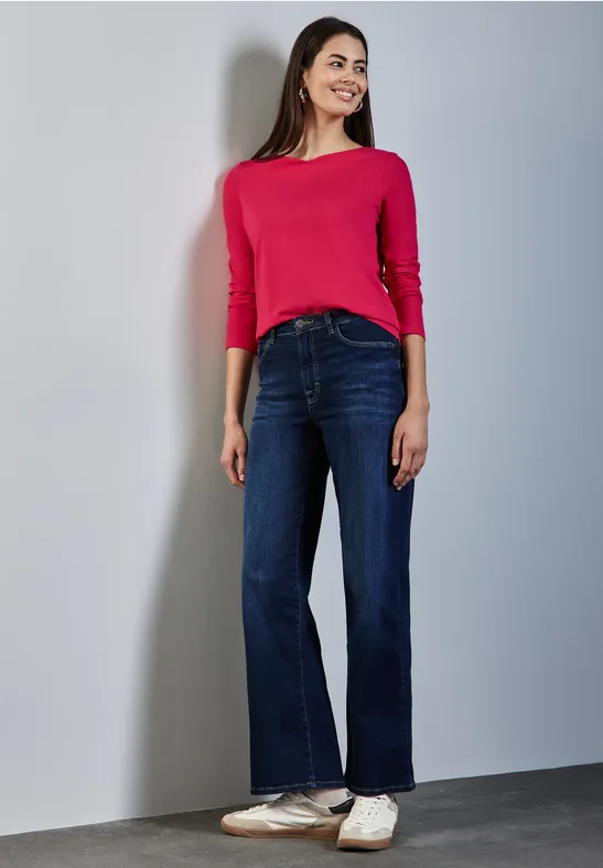Zacht shirt met lange mouwen power berry