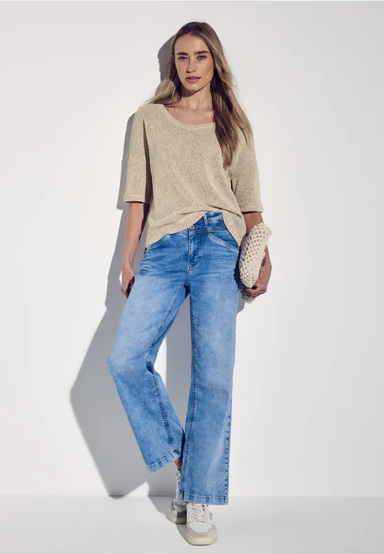 T-Shirt mit Glitzerdetails moonstone sand