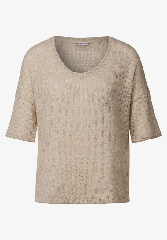 T-Shirt mit Glitzerdetails moonstone sand
