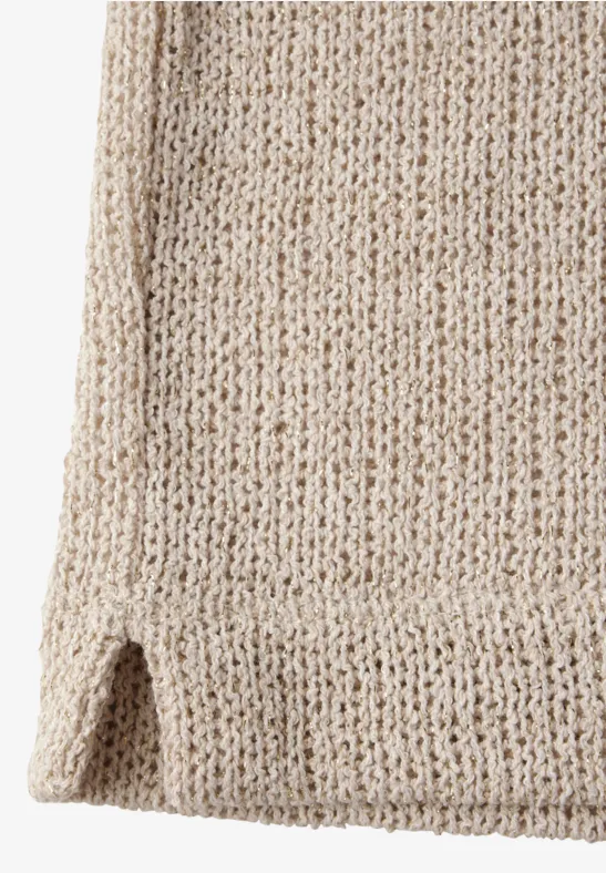 T-Shirt mit Glitzerdetails moonstone sand