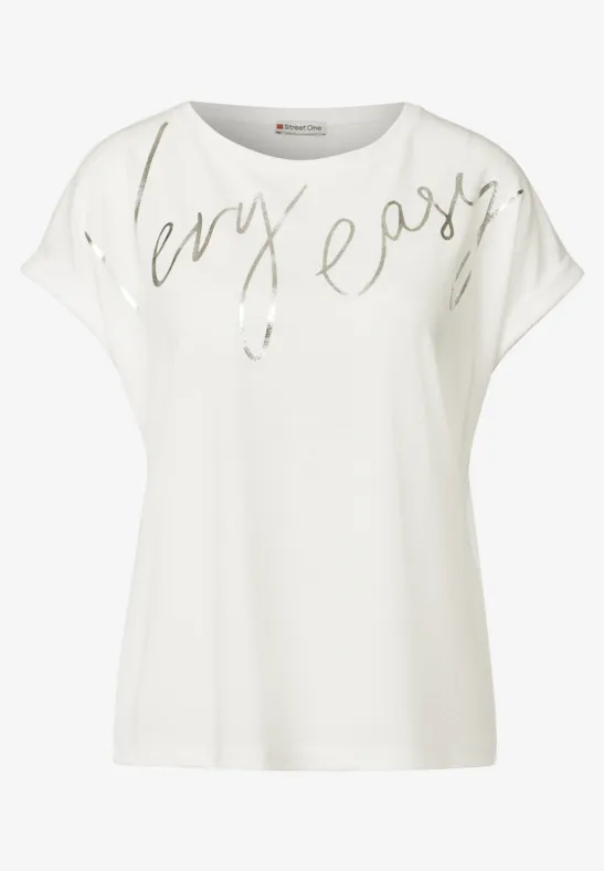 Shirt met folietekst off white