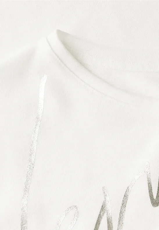 Shirt met folietekst off white