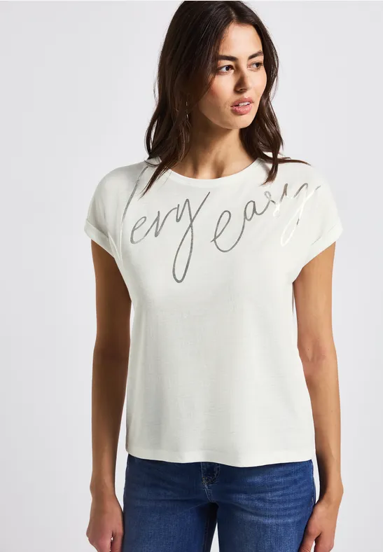 Shirt met folietekst off white