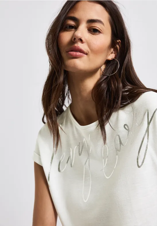 Shirt met folietekst off white
