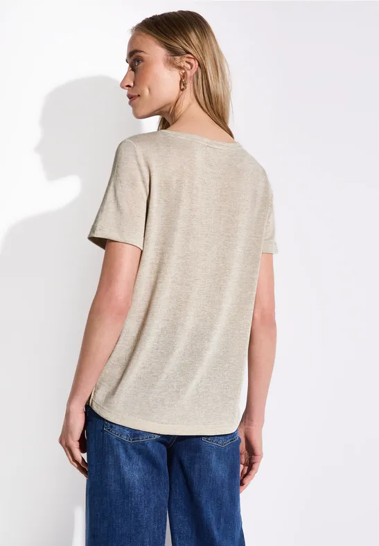 Shirt met foliedruk moonstone sand