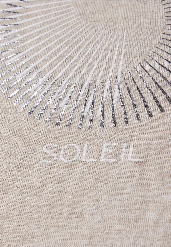 Shirt met foliedruk moonstone sand
