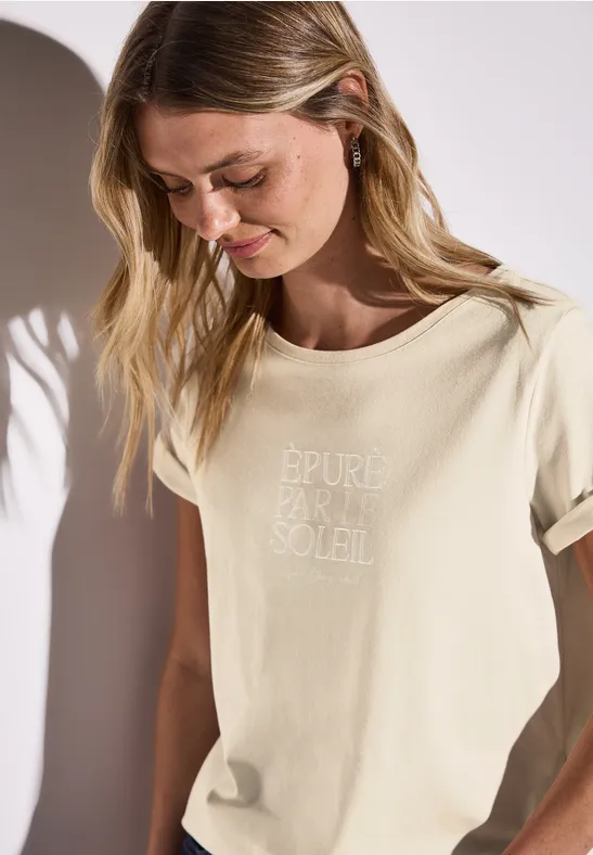 Shirt met tekst moonstone sand