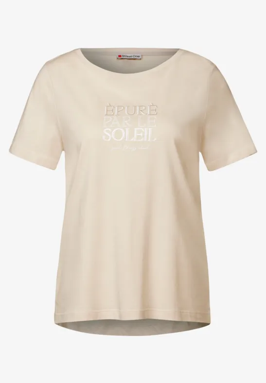 Shirt met tekst moonstone sand