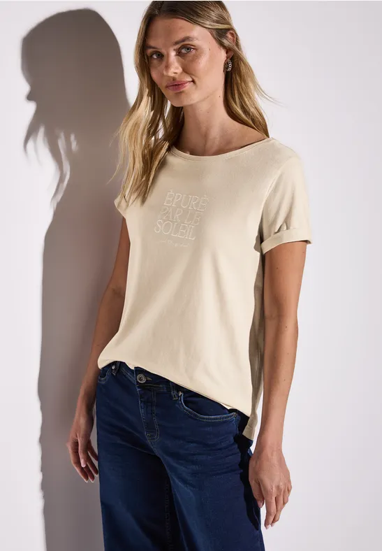 Shirt met tekst moonstone sand
