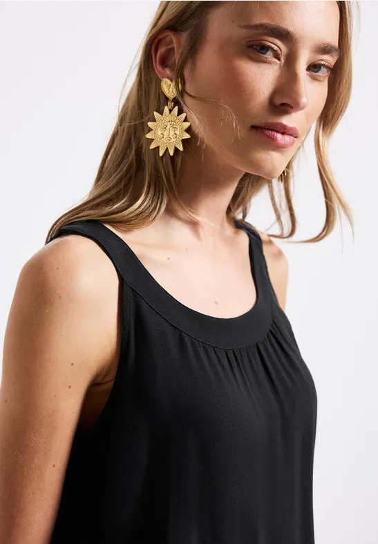 Top in structuurmix Black