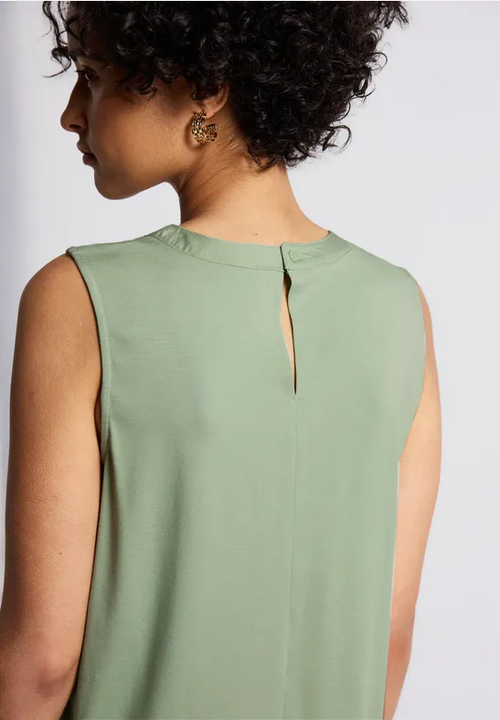 Jersey top met rimpels soft jade green