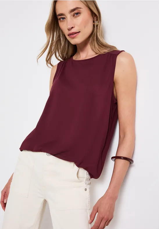 Basic Top dark cherry red