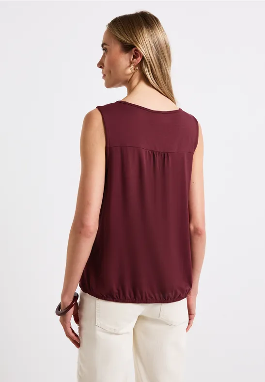 Basic Top dark cherry red