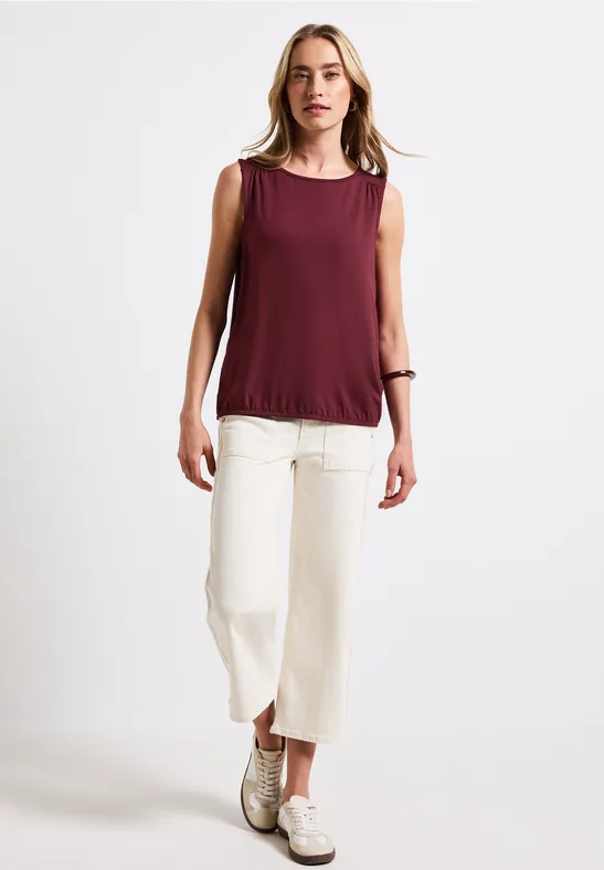 Basic Top dark cherry red