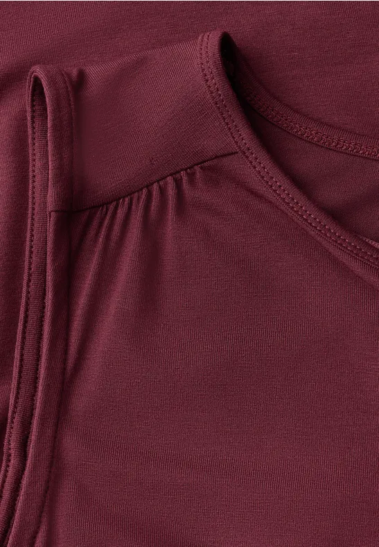 Basic Top dark cherry red